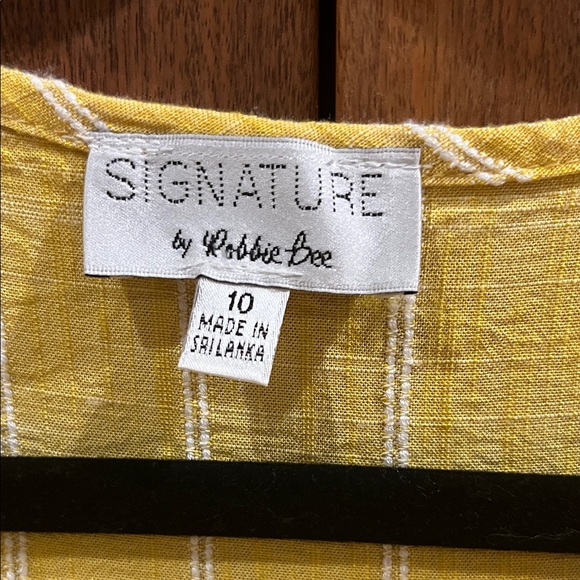 Robbie Bee Yellow and White Striped Summer Dress - Picture 2 of 5